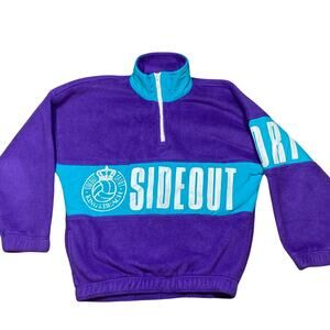 Vintage Sideout "King Of The Beach" Volleyball Pullover Fleece Sweater Medium